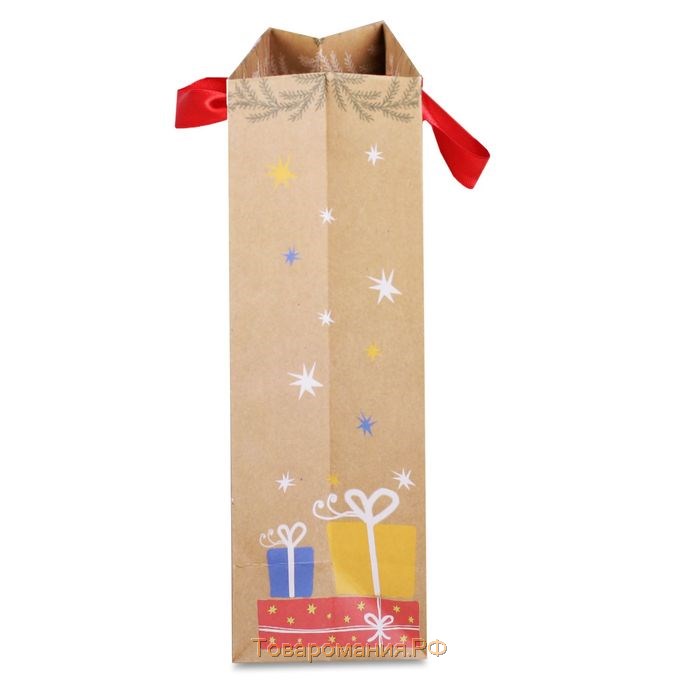 Пакет крафтовый вертикальный «Теплого счастья!», 18 × 23 × 8 см