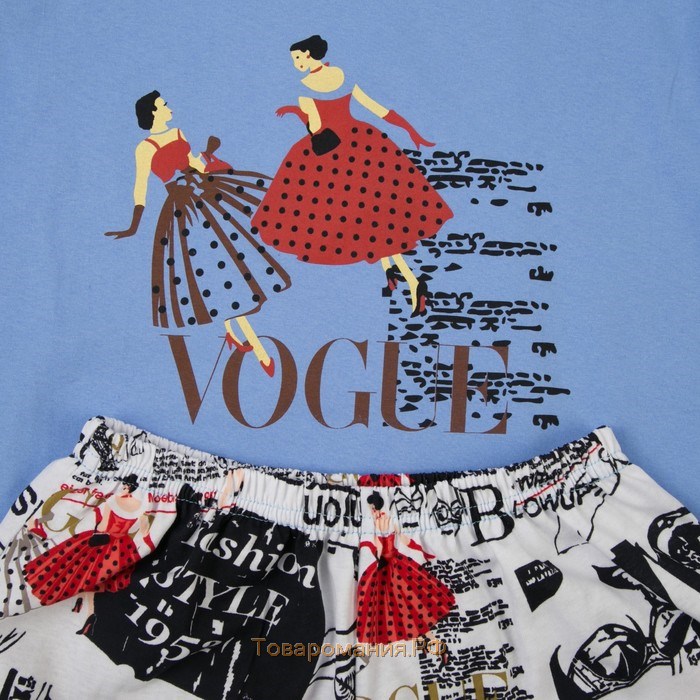 Пижама женская (футболка, шорты) ПК108 МИКС, размер 44