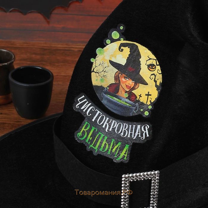 Шляпа ведьмы «Чистокровная ведьма», цвет чёрный