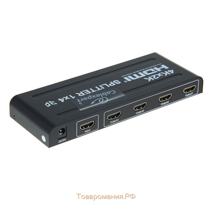 Разветвитель видео Cablexpert DSP-4PH4-02, HDMI(f)-4xHDMI(f), FullHD, 3D, v1.4, черный
