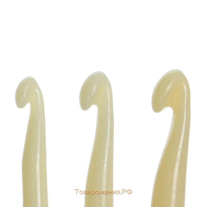 Набор крючков для вязания, d = 7/8/9 мм, 14 см, 3 шт, цвет белый