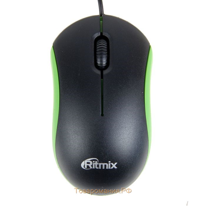 Мышь Ritmix ROM-111, проводная, оптическая, 800 dpi, USB, зелёная