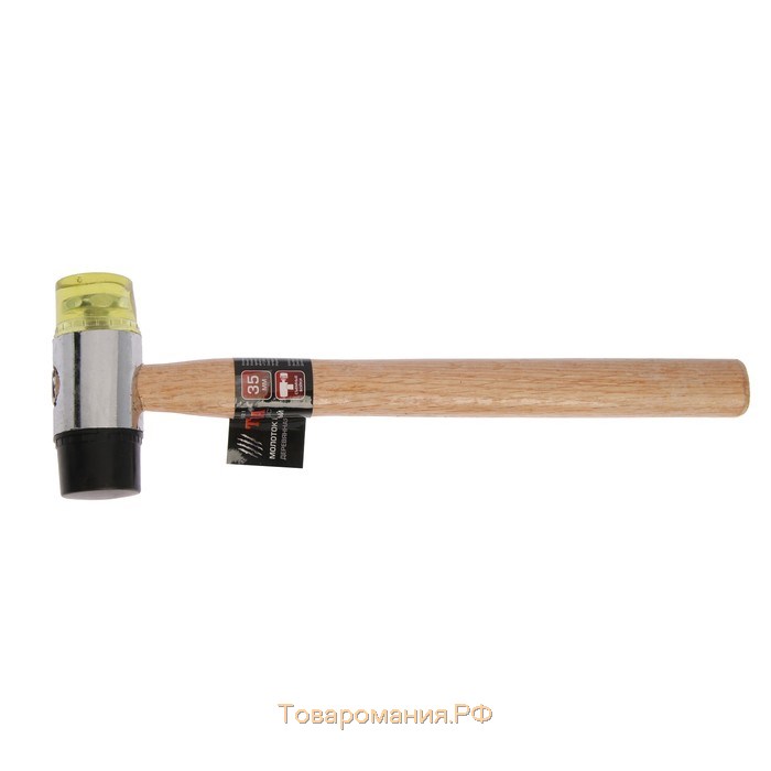 Молоток рихтовочный ТУНДРА, деревянная рукоятка, бойки 35 мм, 300 г
