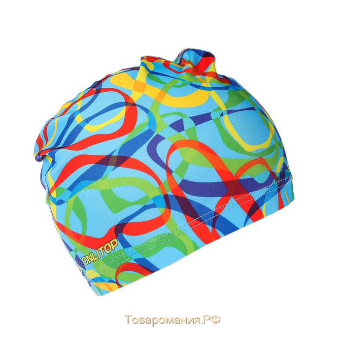 Шапочка для плавания, взрослая OL-027, текстиль, цвет голубой