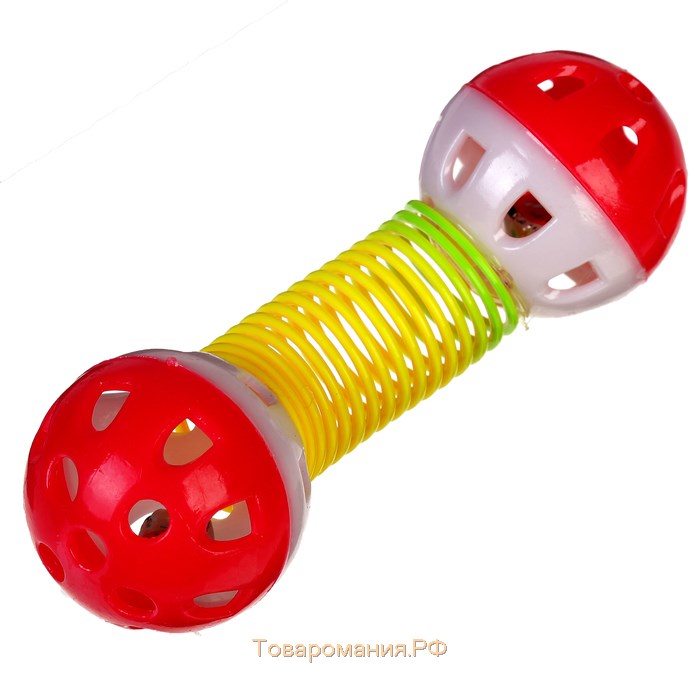 Игрушка для кошек "Два шарика на пружинке", шарики 4 см, микс цветов