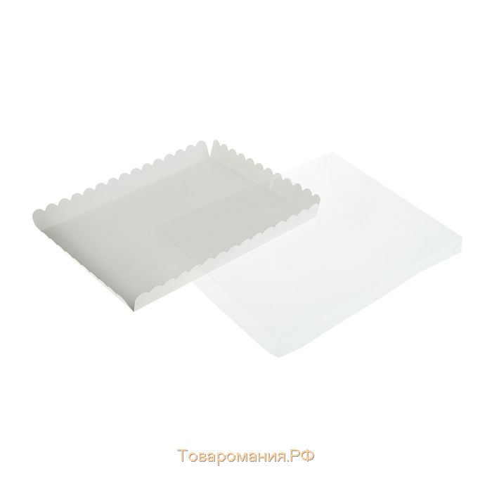 Коробочка для печенья с PVC крышкой 23,5 х 30 х 3 см
