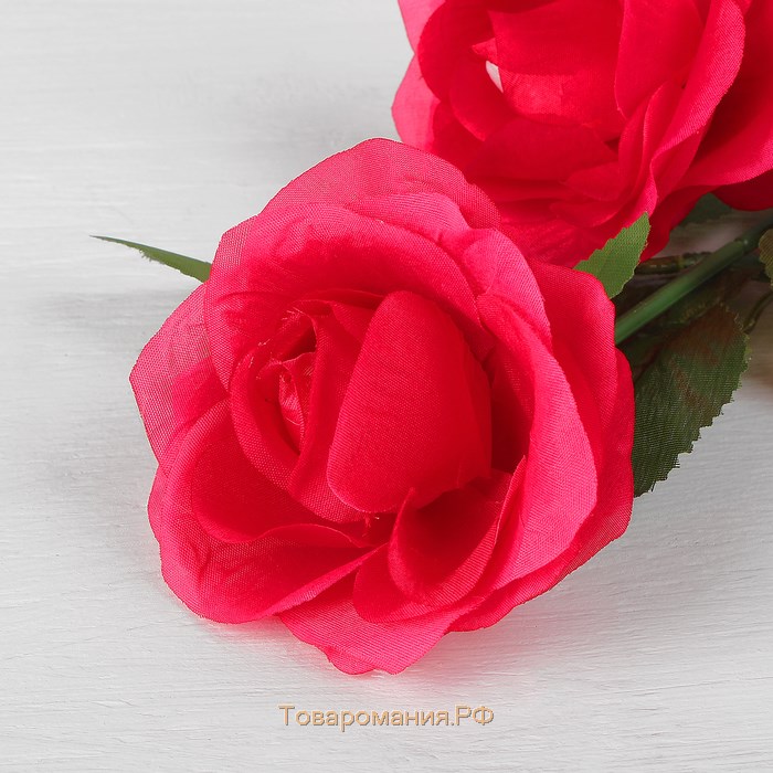 Цветы искусственные "Роза Жанна" 10х61 см, малиновый
