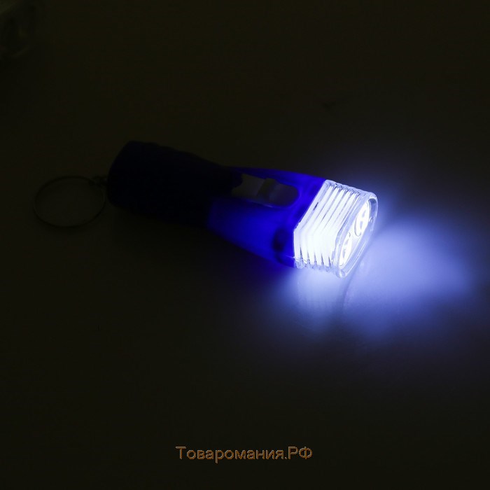 Фонарик свет на кольце "Яркий луч" 2 диода HPH-1106 МИКС 7,5х3х1,7 см