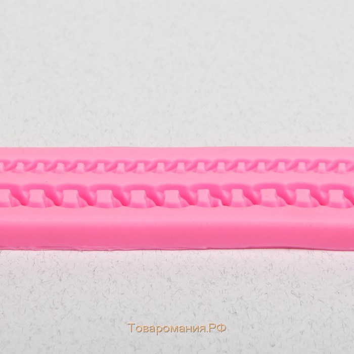 Силиконовый молд «Цепь», 27,8×4,6×1,2 см, цвет розовый