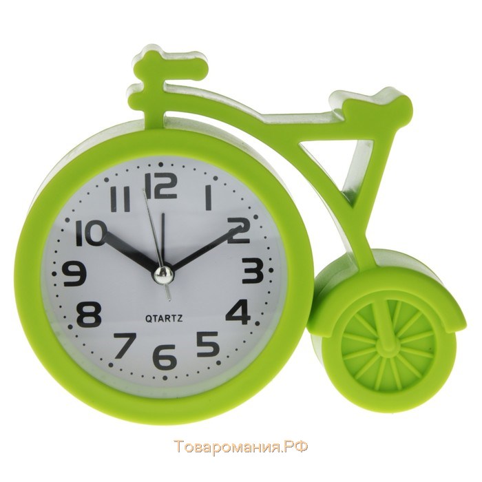 Часы - будильник настольные "Велосипед", дискретный ход, циферблат d-7 см, 11 х 13 см, АА