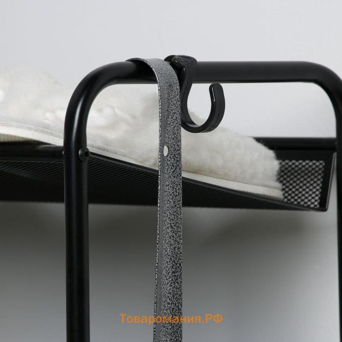 Ложка-рожок для обуви с крючком, 57×4,5 см, металл, цвет МИКС