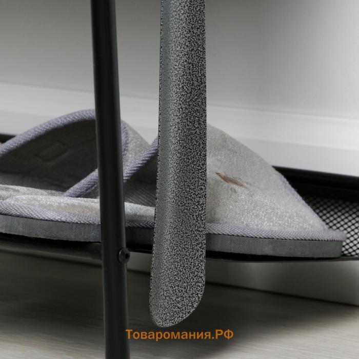 Ложка-рожок для обуви с крючком, 57×4,5 см, металл, цвет МИКС