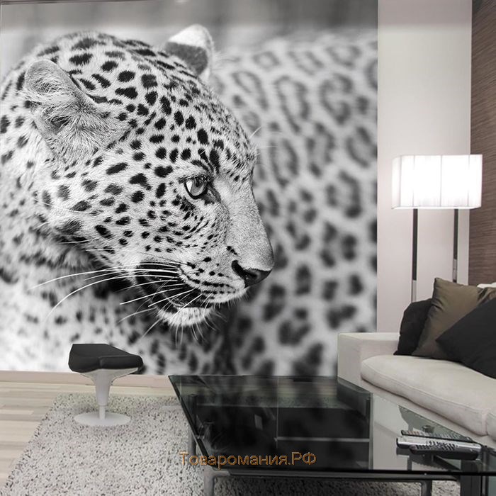 Панно "Грациозный охотник черно-белый" К-313 (3 полотна), 300x300 см