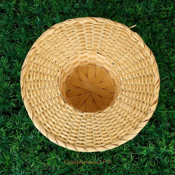Корзинка «Шляпа», с ручкой, D=23 см, Н=6 см, бамбук