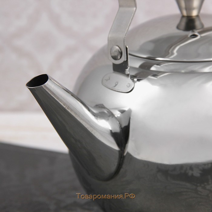 Чайник из нержавеющей стали «Жуан», 1,15 л, металлическое сито, цвет хромированный