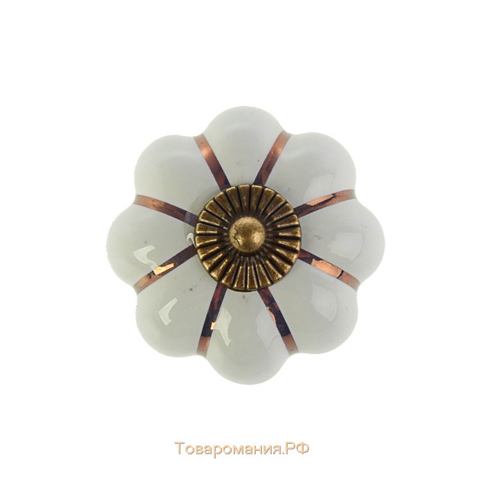 Ручка-кнопка PEONY Ceramics 001, керамическая, белая
