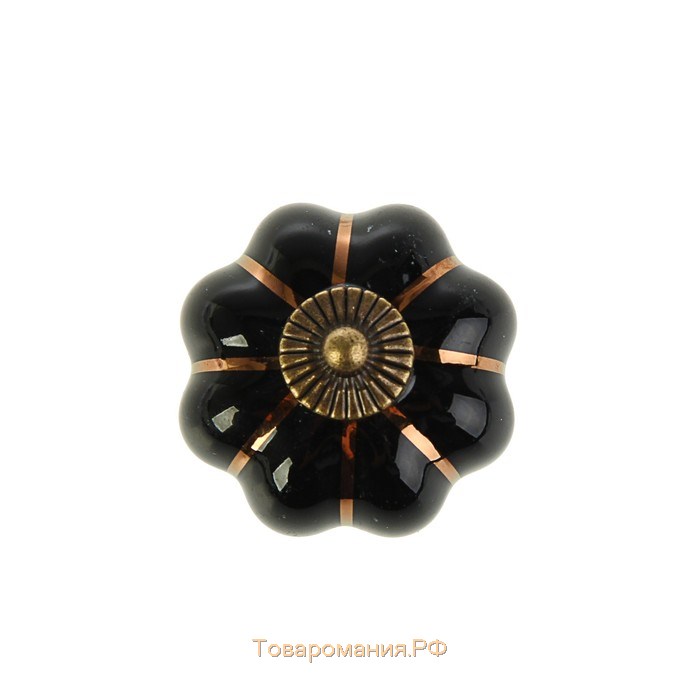 Ручка-кнопка PEONY Ceramics 001, керамическая, черная
