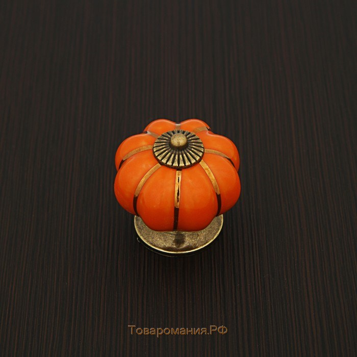 Ручка-кнопка PEONY Ceramics 001, керамическая, оранжевая