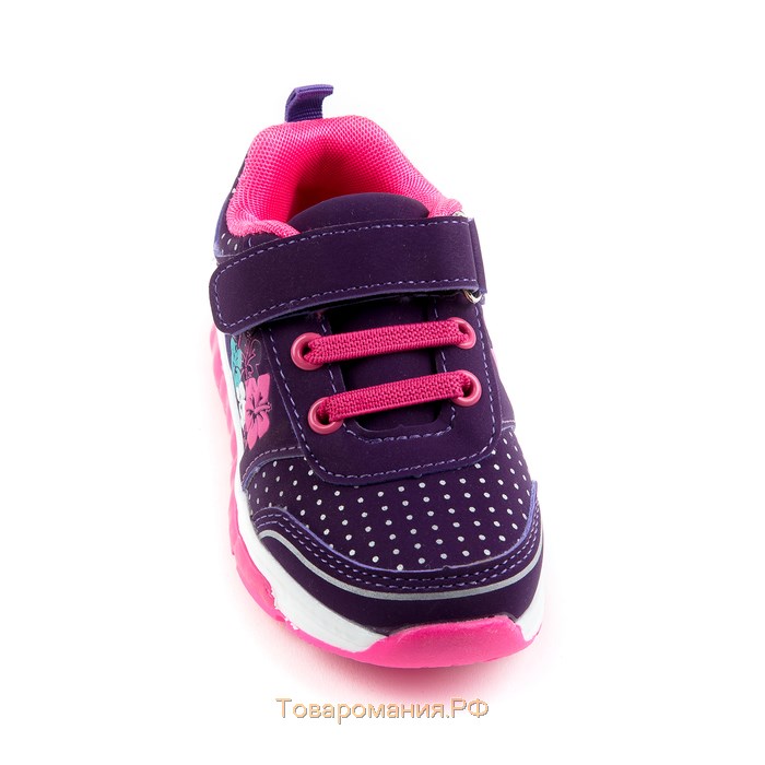 Кроссовки со светодиодами для девочек арт. E7791, цвет фиолетовый, размер 26