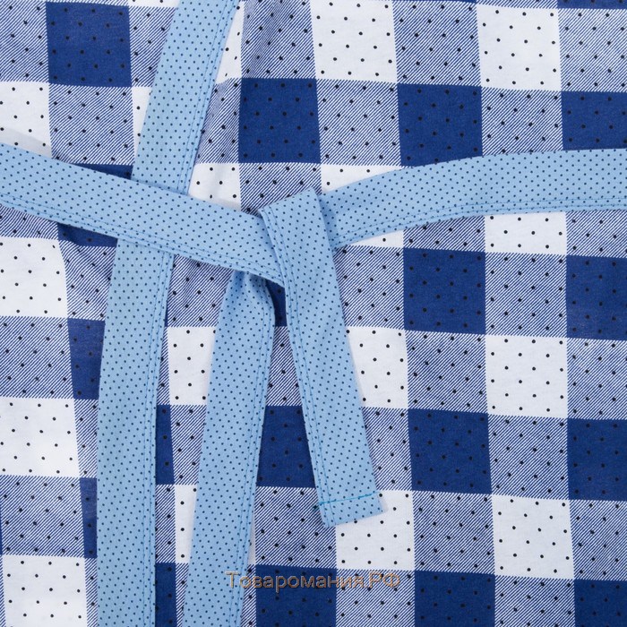 Комплект женский (пеньюар, топ, шорты) Молоко цвет синий, р-р 52