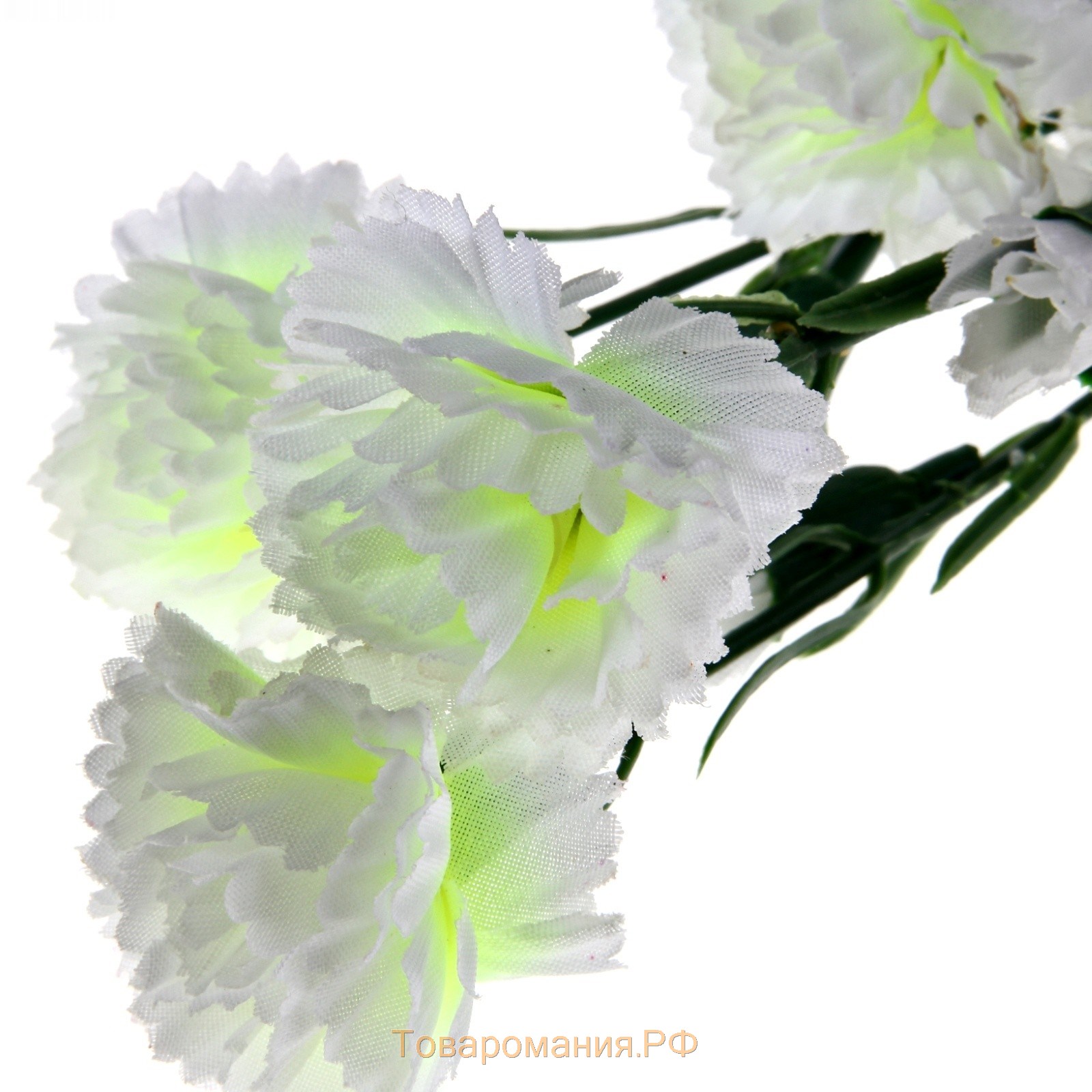 Цветы искусственные "Гвоздика кустовая" 60 см, белый