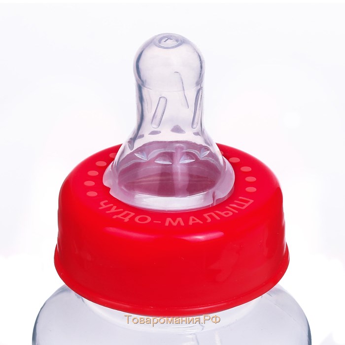 Бутылочка для кормления, классическое горло, приталенная, 250 мл., от 3 мес., цвет красный