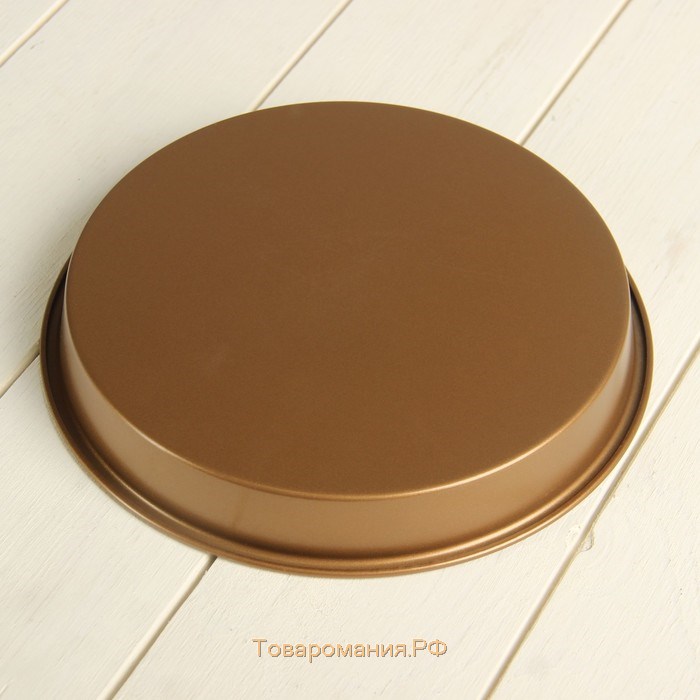 Форма для выпечки «Круг. Золото», d=20 см, антипригарное покрытие, цвет коричневый