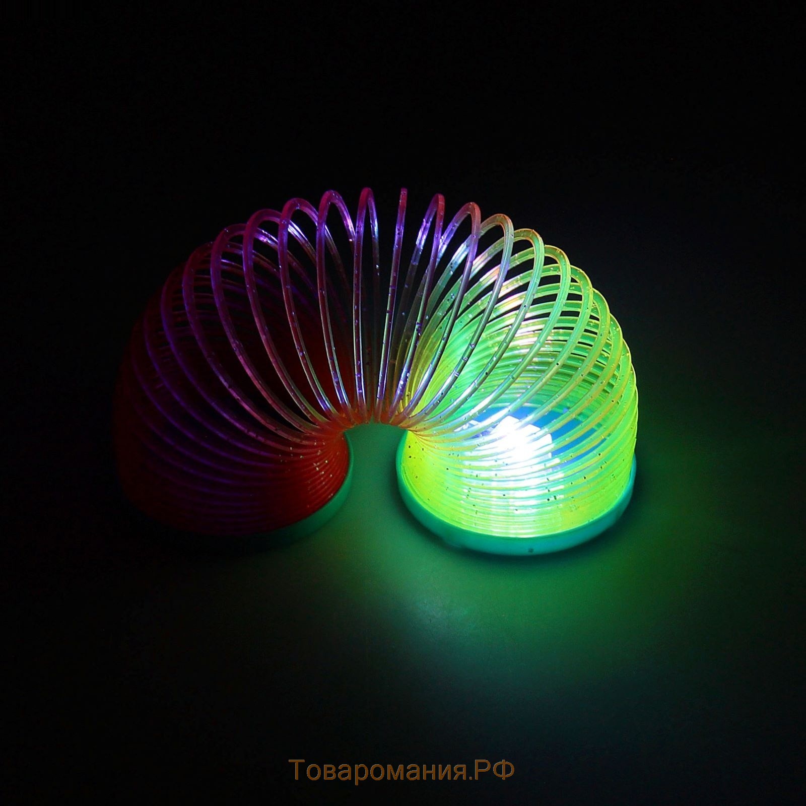 Пружинка-радуга "3D Круги", с подсветкой, цвета МИКС