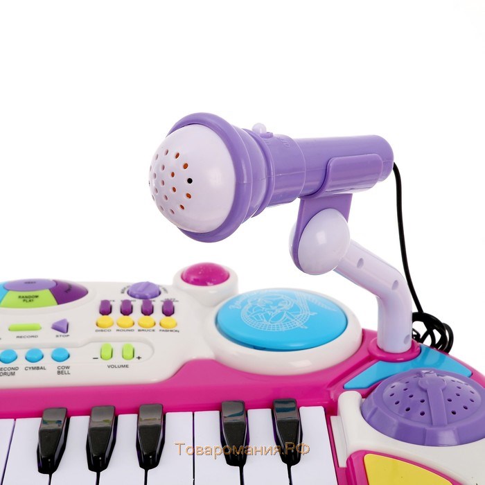Синтезатор «Звезда» со стульчиком и микрофоном, 24 клавиши, 10 функций