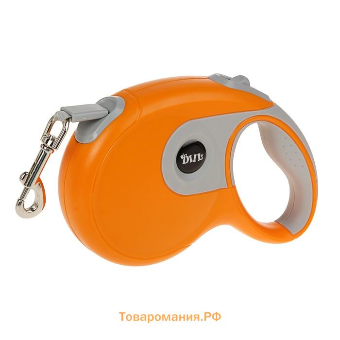 Рулетка DIIL, 8 м, до 50 кг, лента, прорезиненная ручка, оранжевая с серым