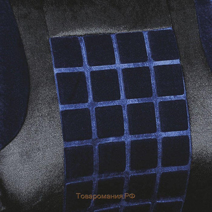Чехлы на сиденья Skyway FORSAGE, вельвет, черно-синий, 9 предметов, S01301155