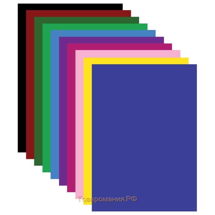 Картон цветной двухсторонний А4, 100 листов, 10 цветов, плотность 220 г/м2, BRAUBERG Kids series, тонированный