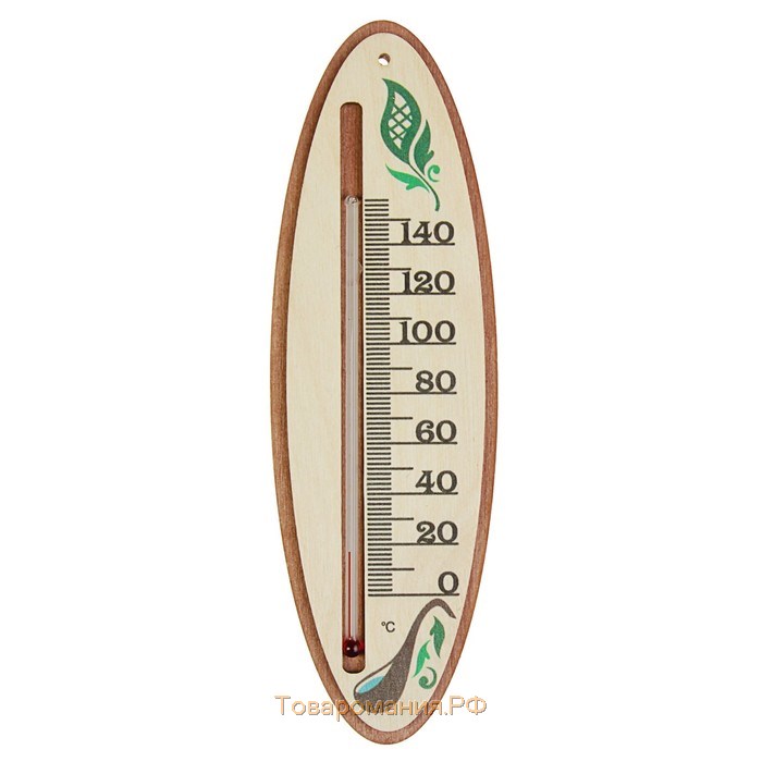 Термометр деревянный "Орнамент", 19х6,2х1см, Добропаровъ
