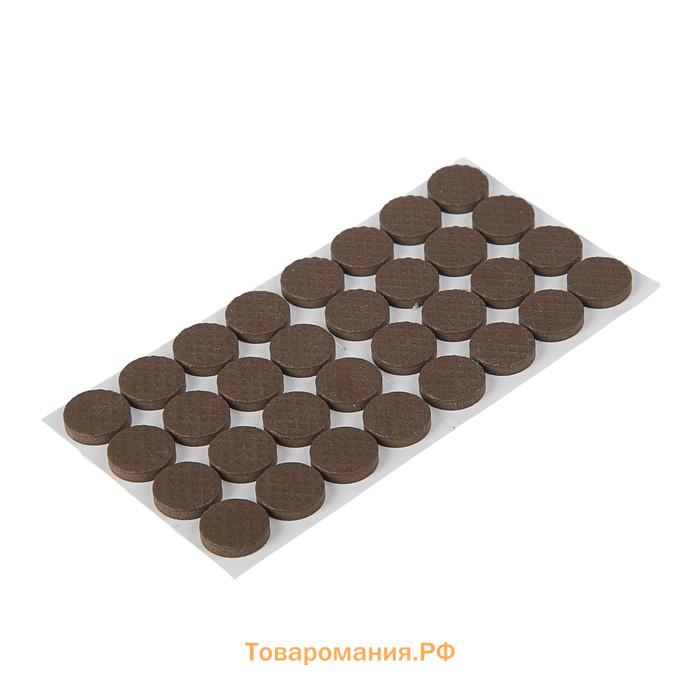 Накладка мебельная круглая ТУНДРА, d=18 мм, 32 шт., полимерная, цвет коричневый