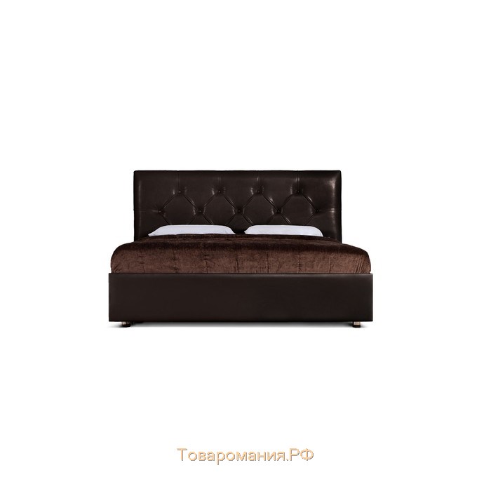 Кровать «Монблан» без ПМ, 160×200 см, экокожа, цвет горький шоколад