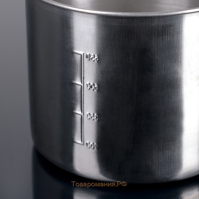 Ковш из нержавеющей стали «Базис», 950 мл, d=14 см, с мерной шкалой, металлическая ручка