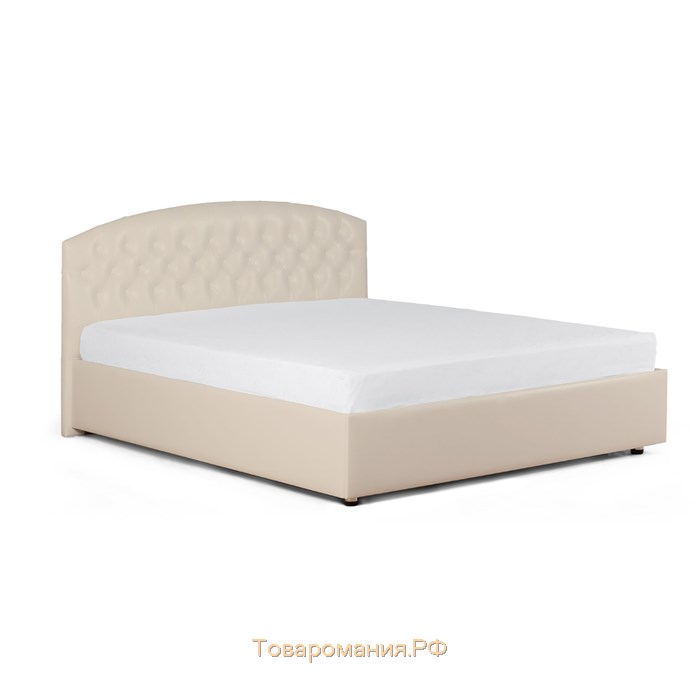 Кровать «Пальмира» без ПМ, 180×200 см, экокожа, цвет ванильное суфле