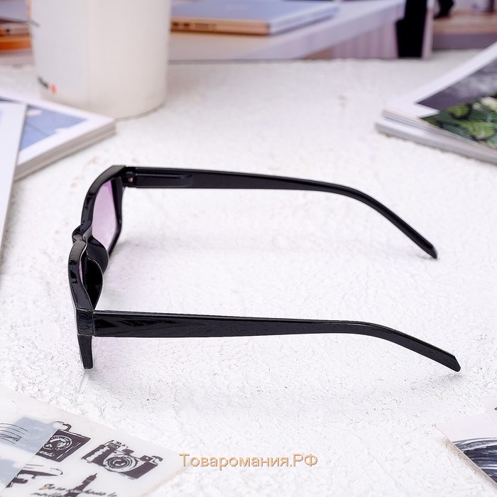 Готовые очки Восток 6617 тонированные, цвет чёрный, отгибающаяся дужка, -1,5