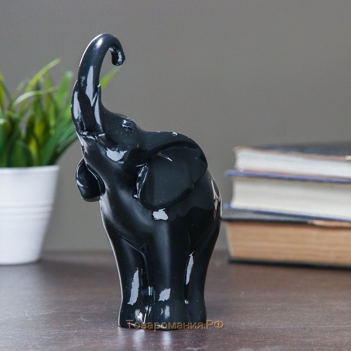 Фигура "Слон" черный, 16х9х18см