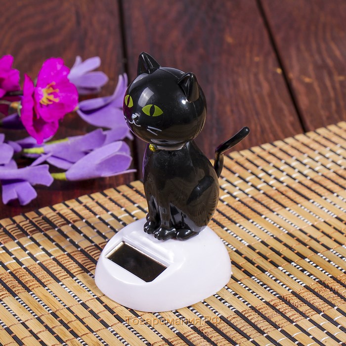 Маятник пластик от солнечной батареи "Чёрный котик" 10,5х5х6 см