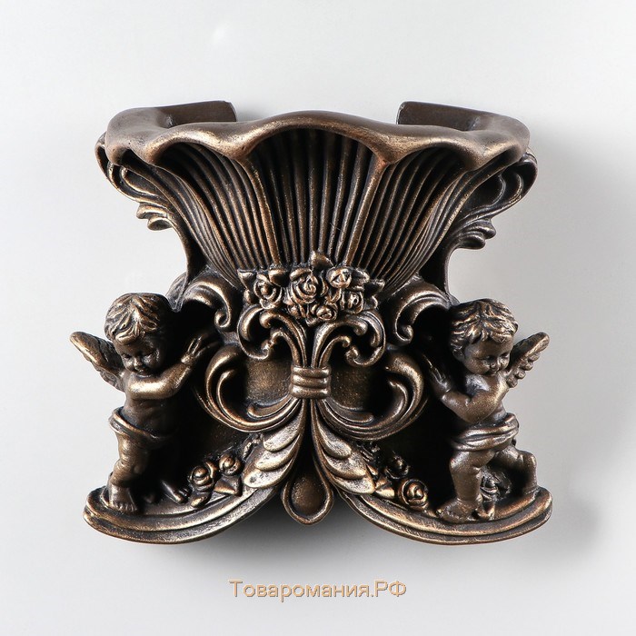 Кашпо настенное декоративное "Ангел", бронзовое, гипс, 20х11х23 см