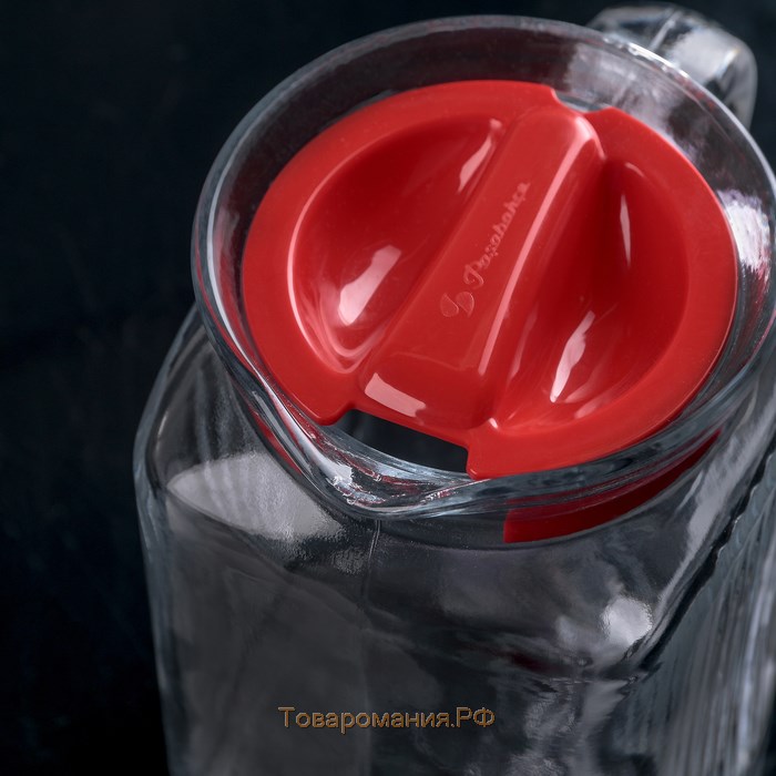 Кувшин стеклянный «Фриго», 600 мл, пластиковая красная крышка