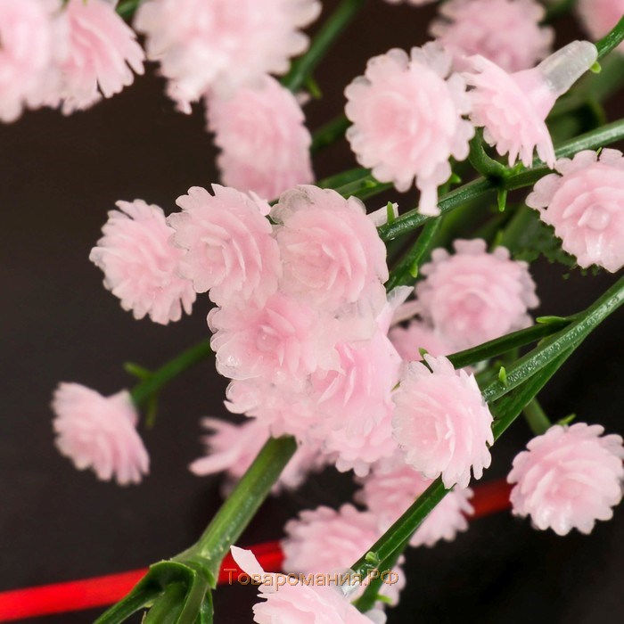 Цветы искусственные "Ветка гипсофилы" 1х53 см, розовый