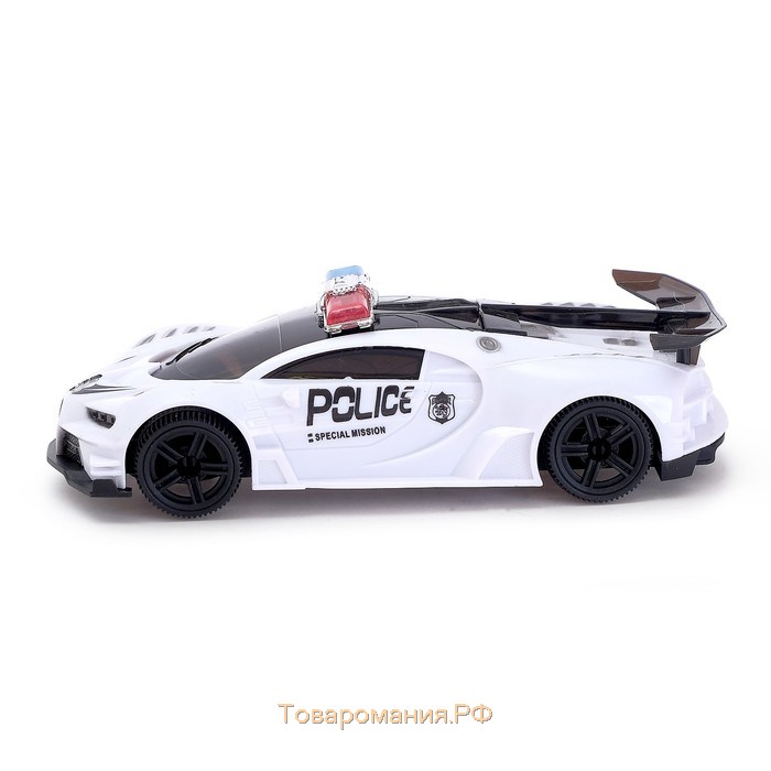 Машина «Полиция», световые и звуковые эффекты, работает от батареек, цвет белый