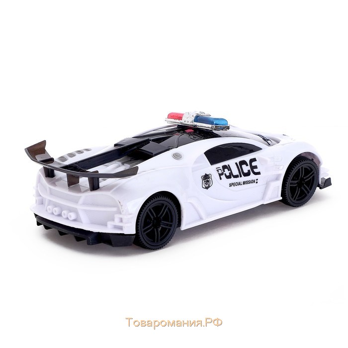 Машина «Полиция», световые и звуковые эффекты, работает от батареек, цвет белый