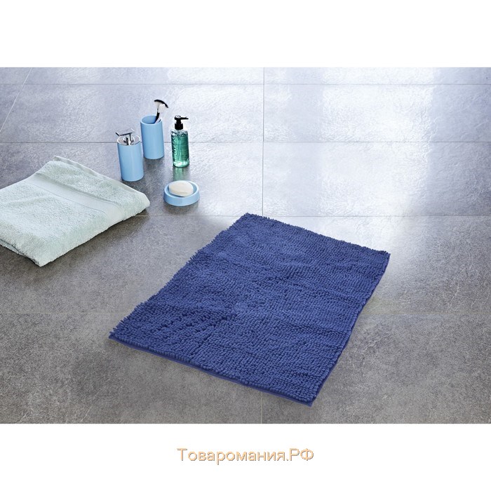 Коврик для ванной комнаты Soft, синий, 55x85 см