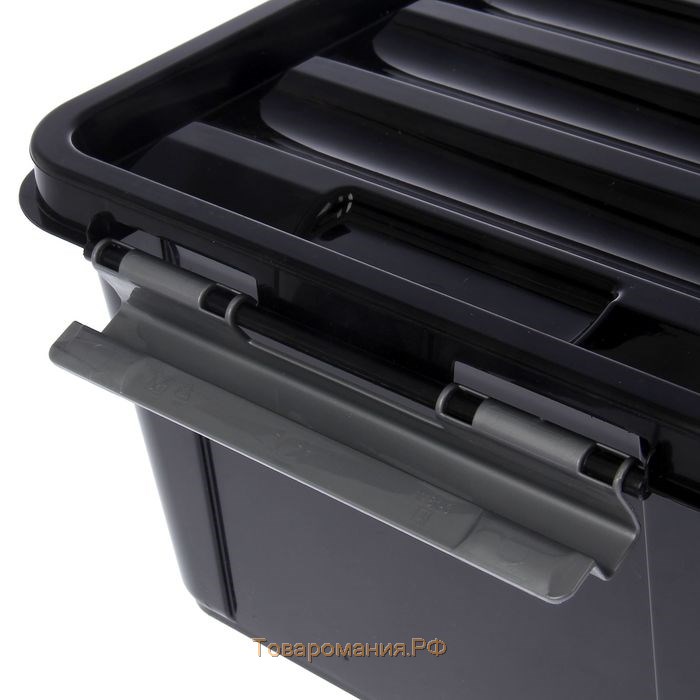 Ящик для хранения с крышкой Full black, 15 л, 43×29×17 см, цвет чёрный