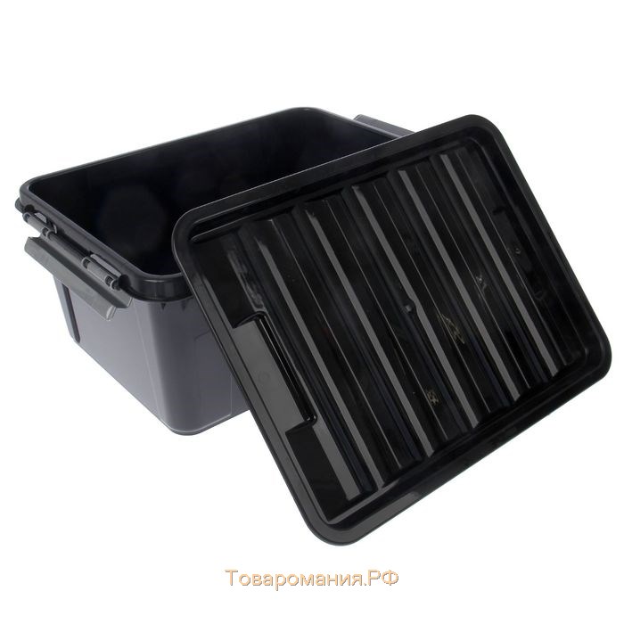 Ящик для хранения с крышкой Full black, 15 л, 43×29×17 см, цвет чёрный