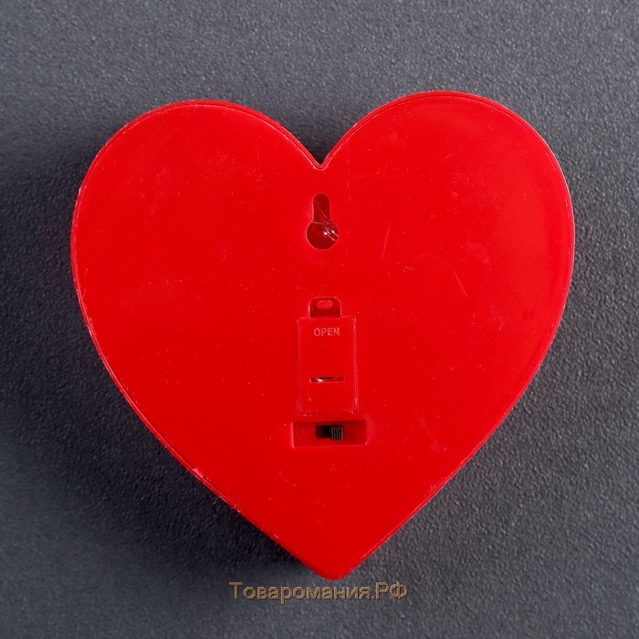 Ночник "Сердце малое" 6 LED батарейки 3xAG13 красный 10х3х10 см RISALUX
