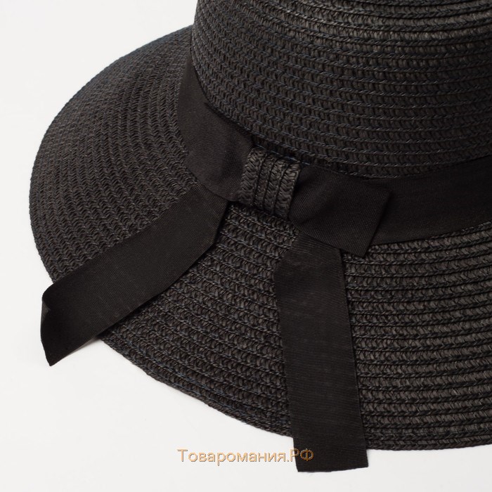 Шляпа женская MINAKU "Summer joy", размер 56-58, цвет черный